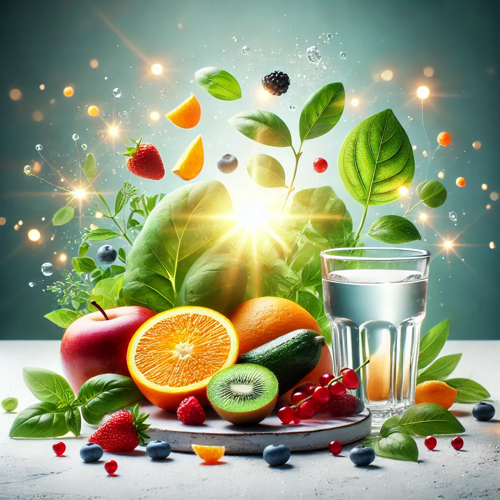 Oranges, berries, and greens for vitality and natural health through healthy nutrition.