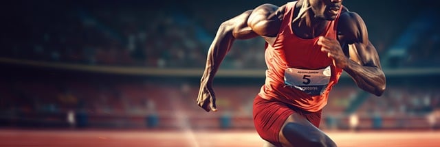 Muscular man sprinting for natural fitness and wellness inspiration.